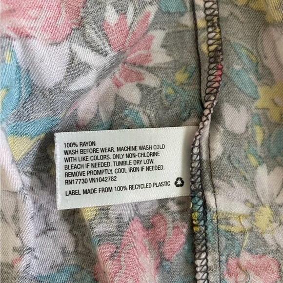 Cherokee Dress Girls  XL (14/16) Floral Long Sleeve Elastic Waist Button Front - Picture 3 of 7